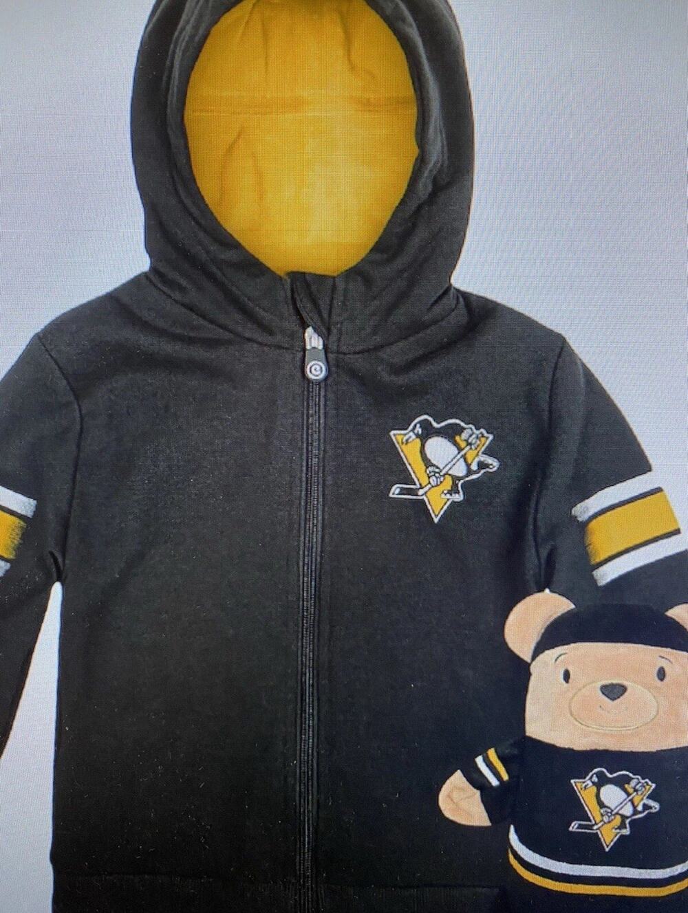 Cubcoats Pittsburgh Penguins NHL 2-in-1 Full-Zip Hoodie/Soft Plushie Size 3